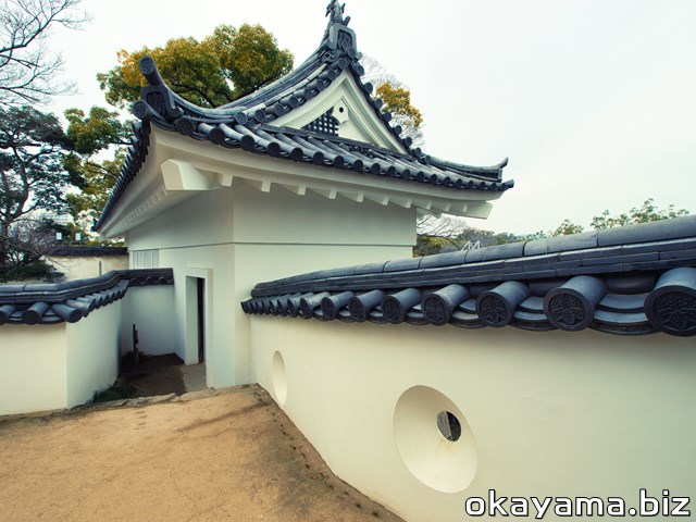 岡山城の塀の写真画像